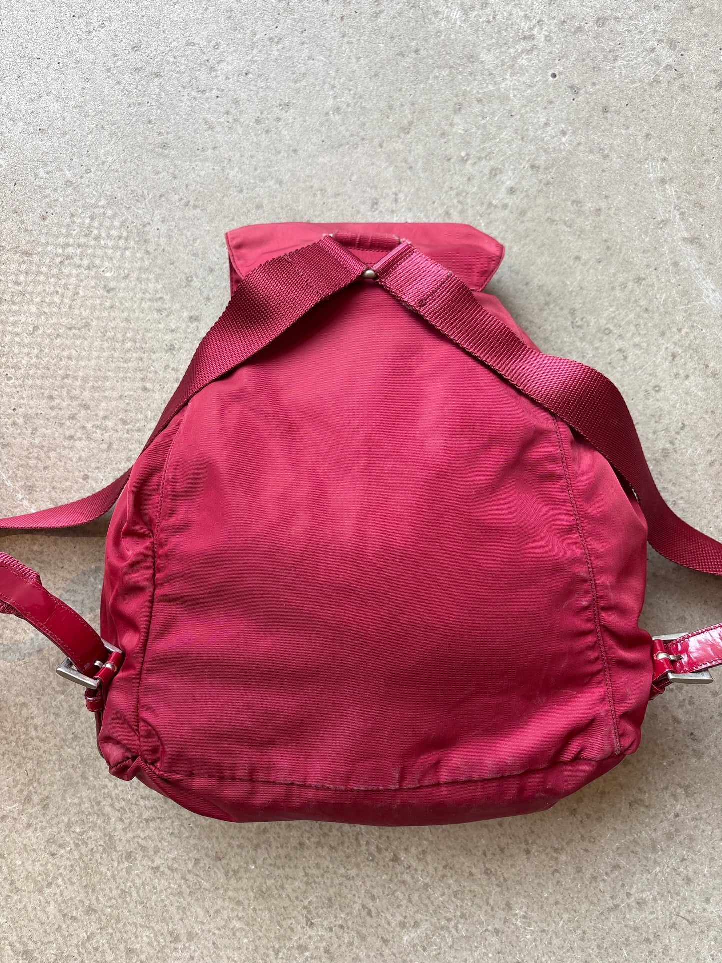 Prada Drawstring Backpack Red