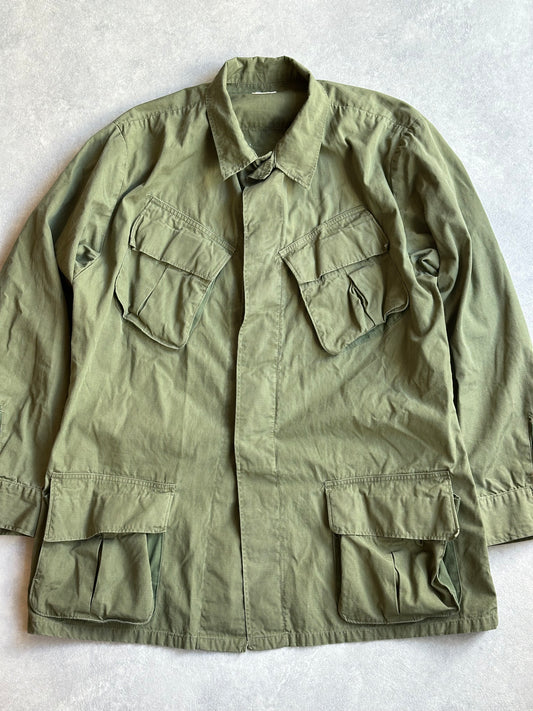 US Military Slant Pocket Ripstop Jacket Green Large