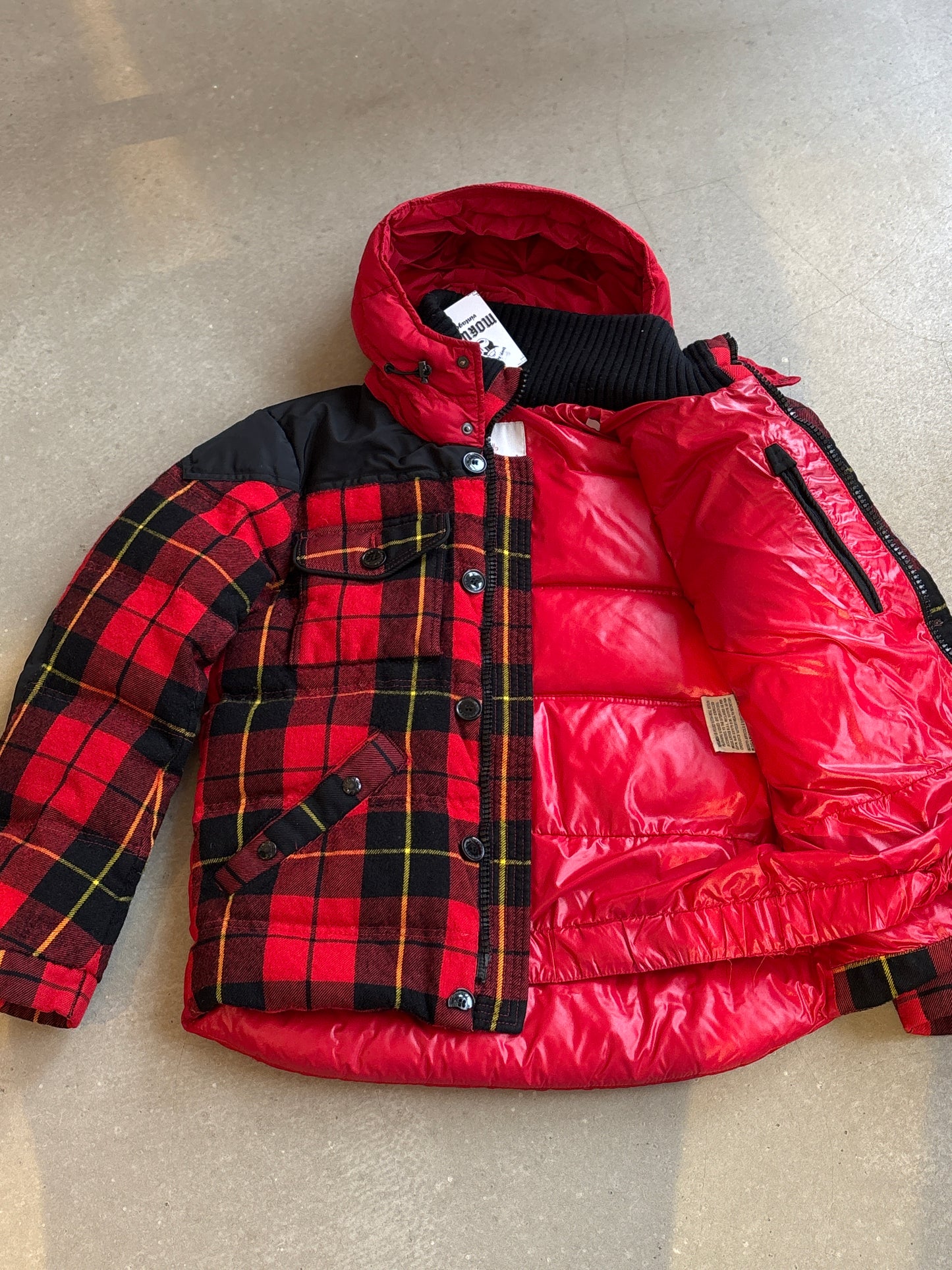 Moncler Grenoble Pamiers Plaid Down Jacket Red S