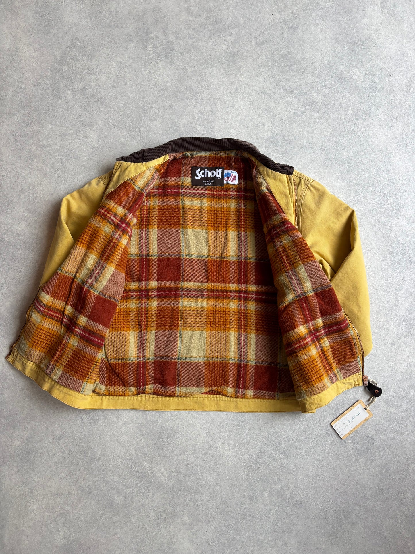 Vintage Schott NYC Yellow Bomber Jacket Large