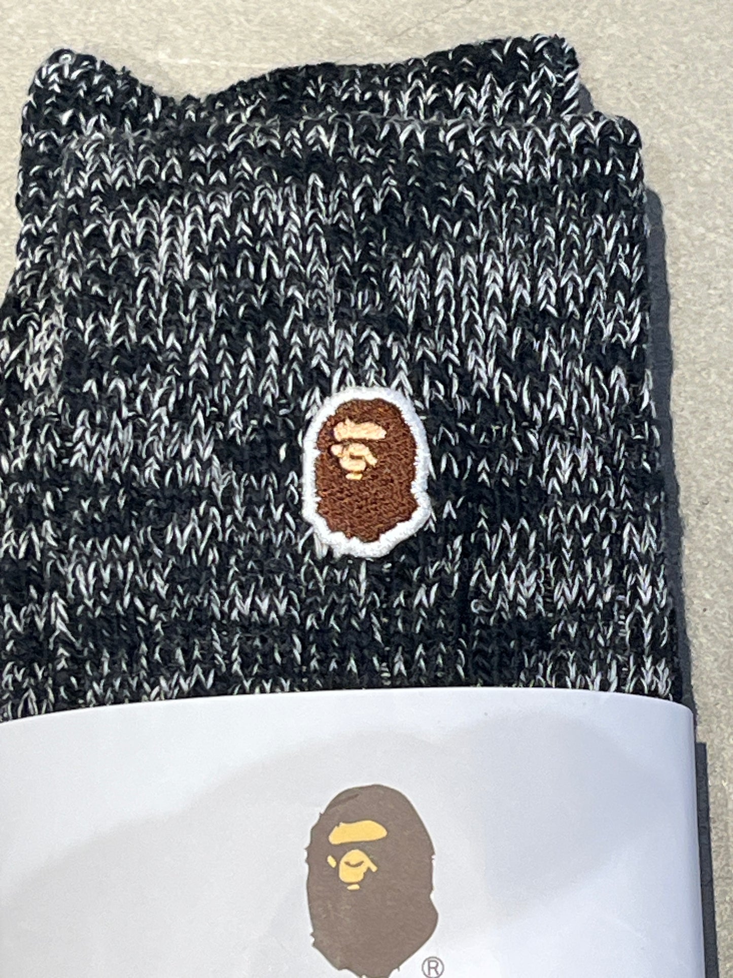 Bape Grey Logo Socks L