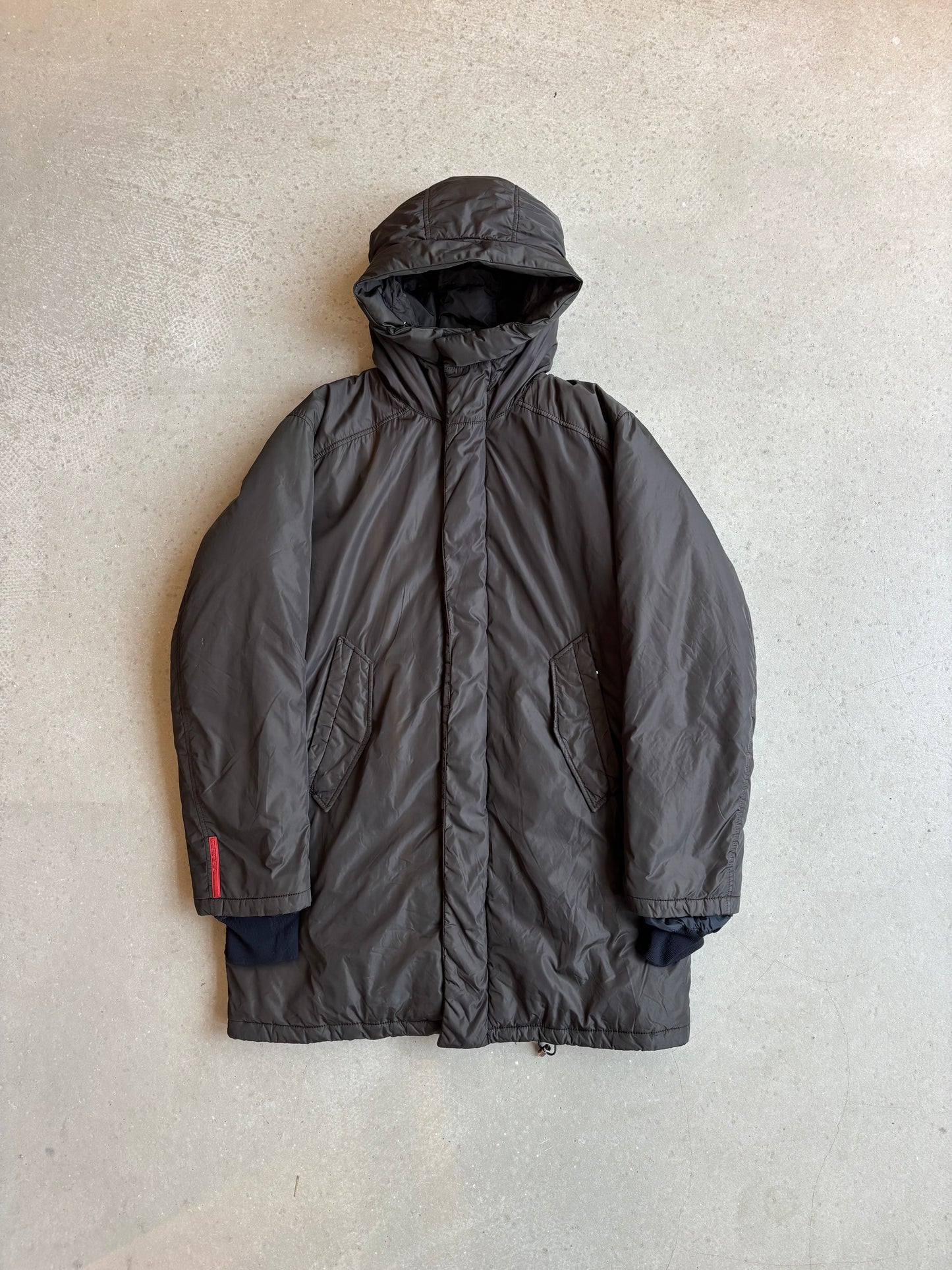 Prada Nylon Parka Jacket Brown Size L