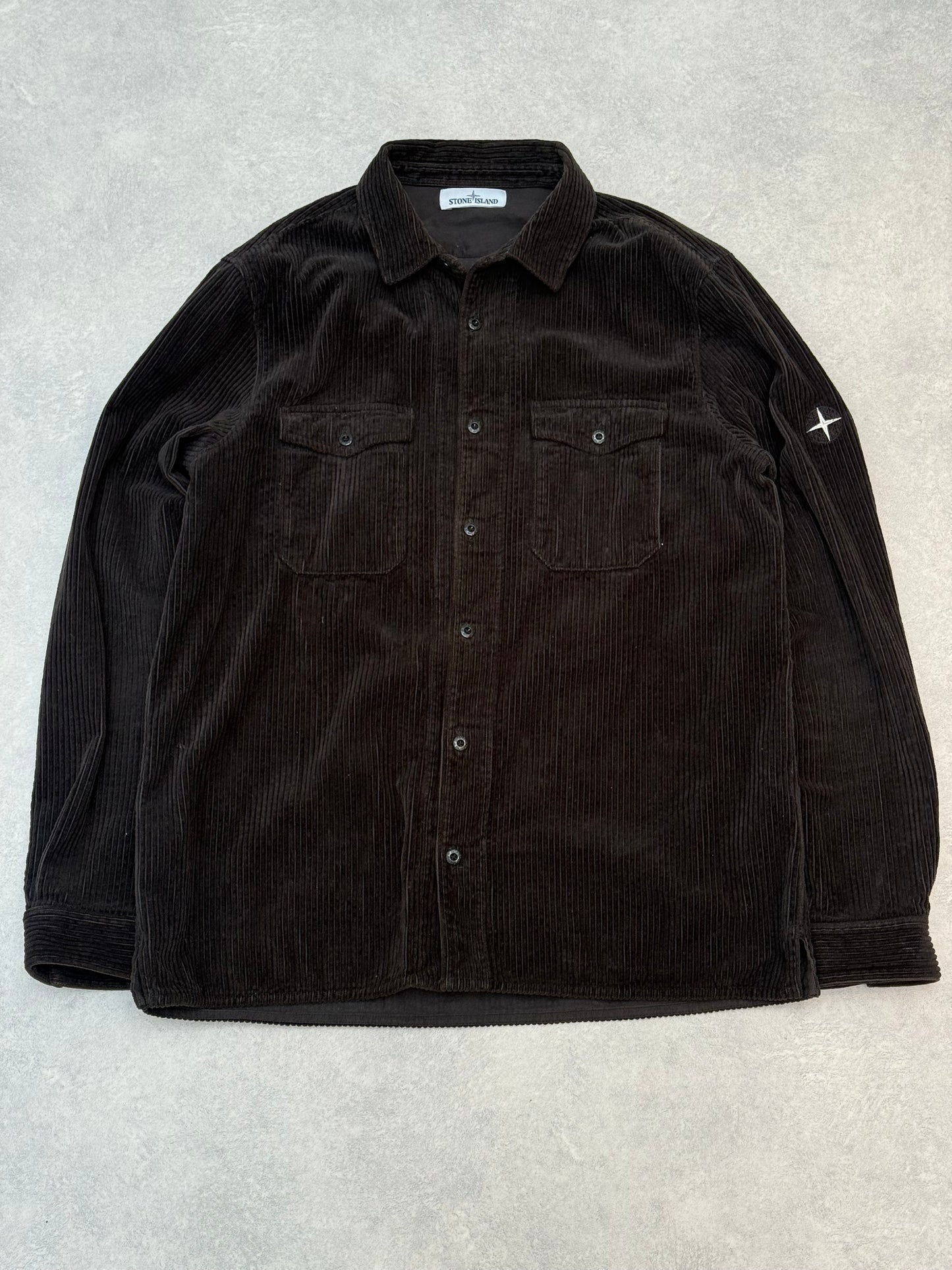 Stone Island Corduroy 800 Overshirt Metal/Black  XXL