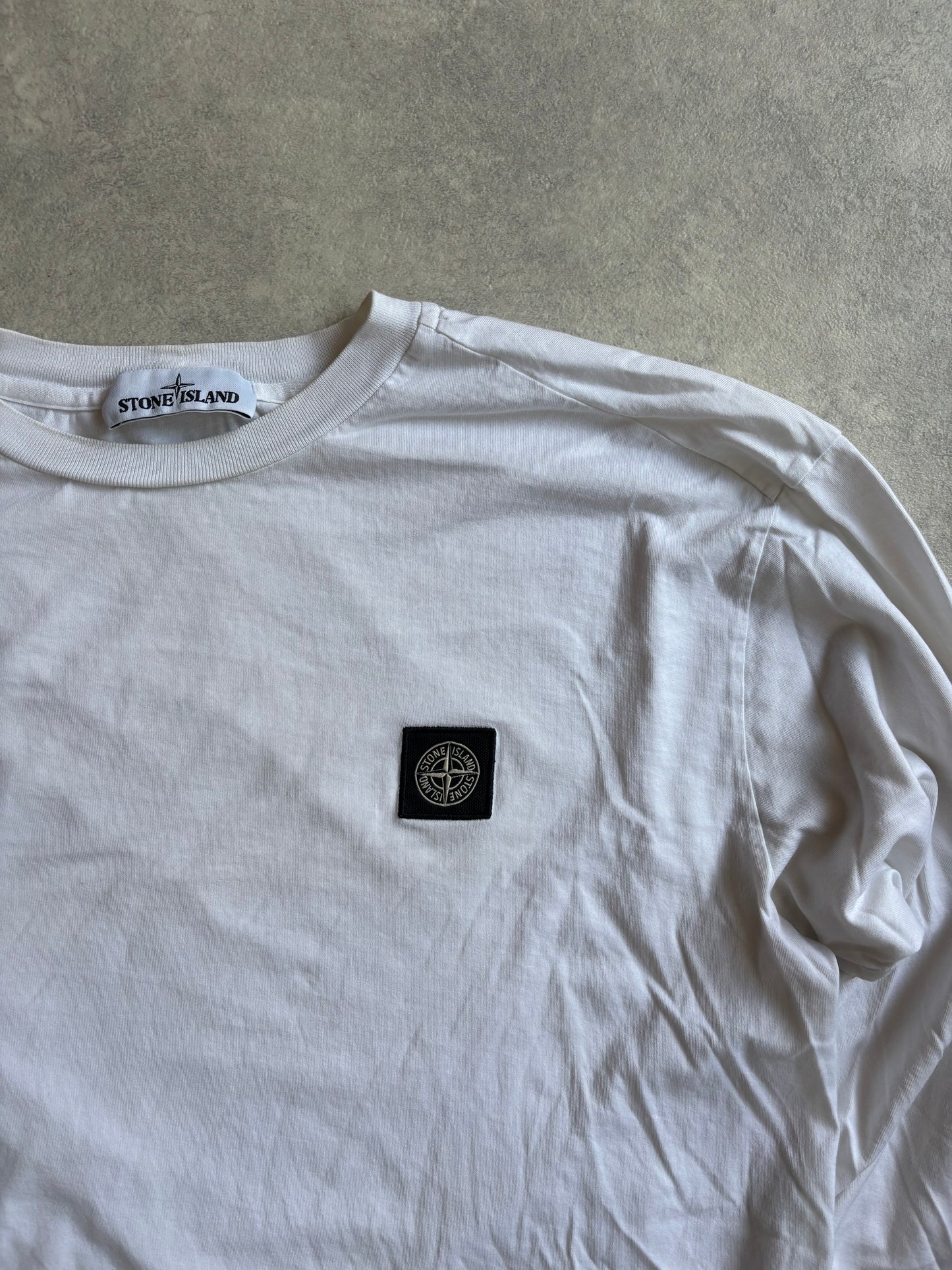 Stone Island Square Logo Longsleeve White XL