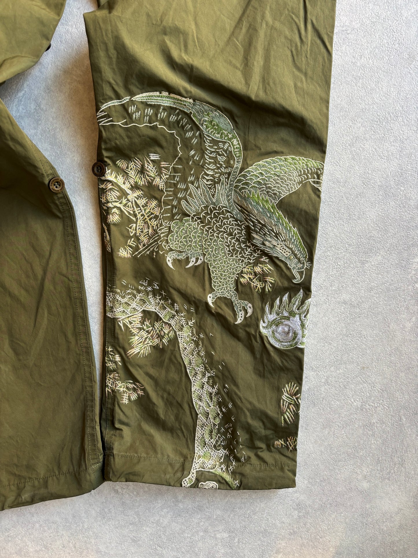 Maharishi Eagle Embroidery Pants Army Green L
