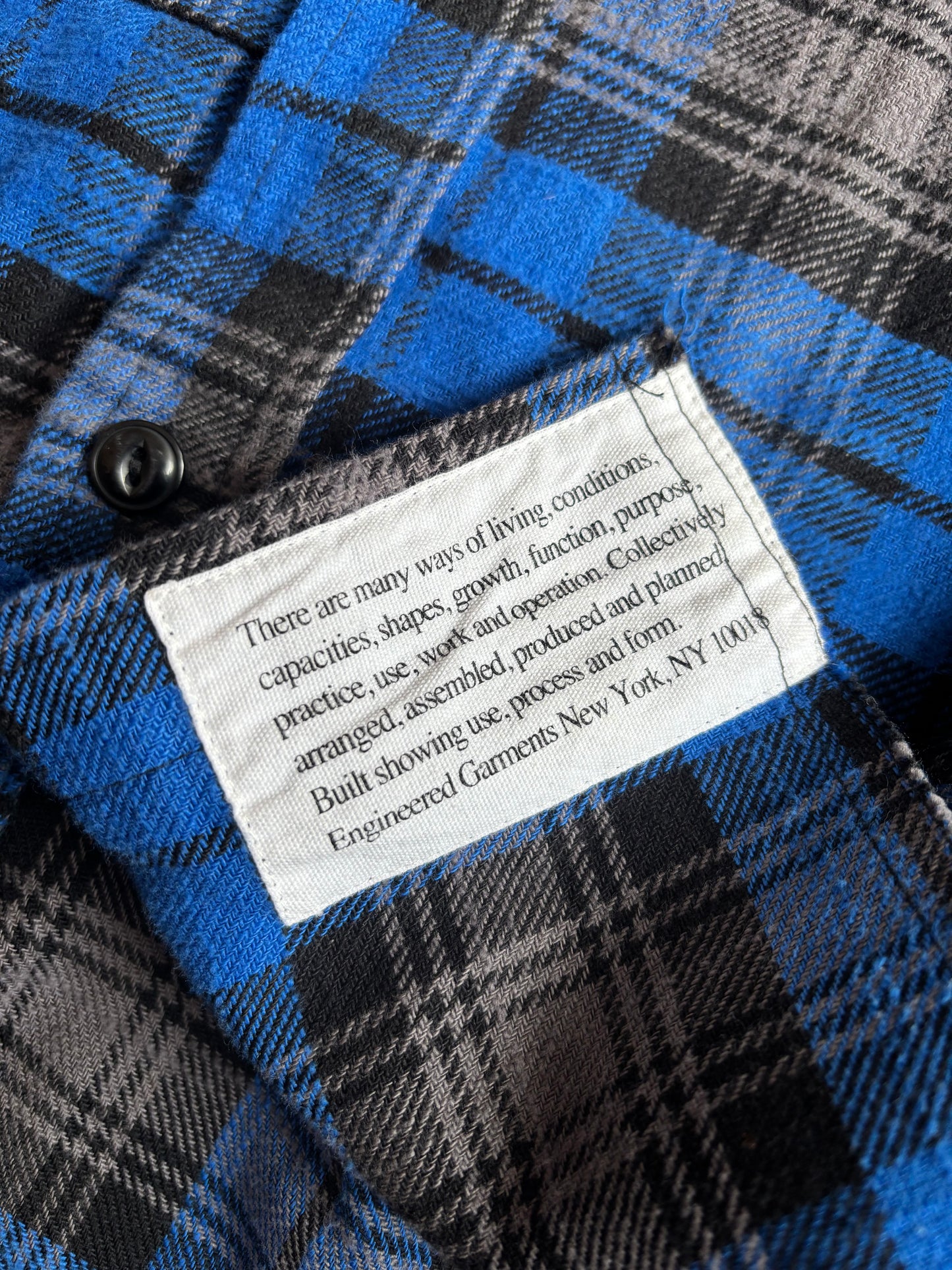 Palace x Engineered Garments Panel Check Blue Work Shirt