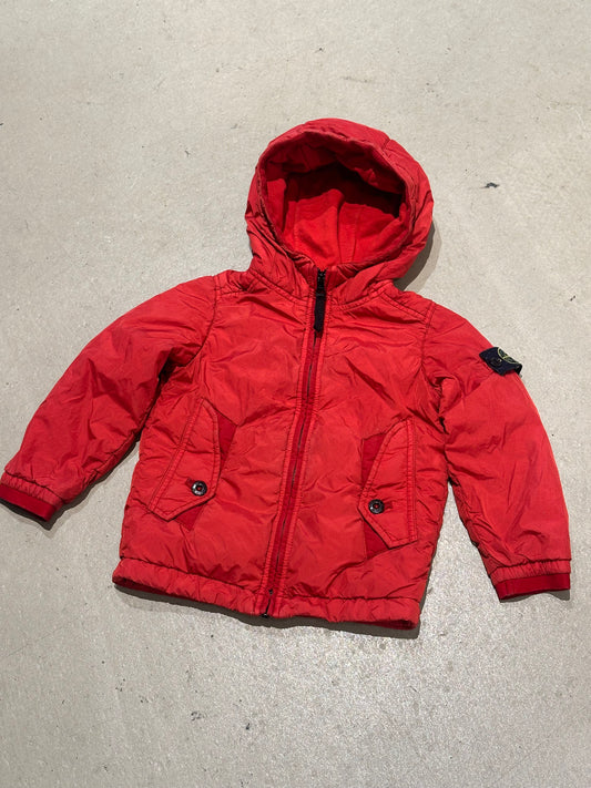 Stone Island Junior Fleeced Jacket Red 3 Years