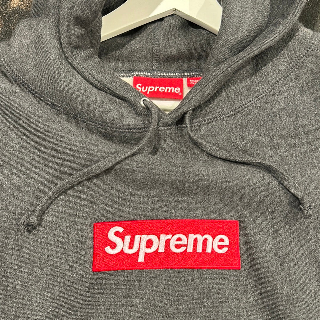 Supreme box logo outlet hoodie grey