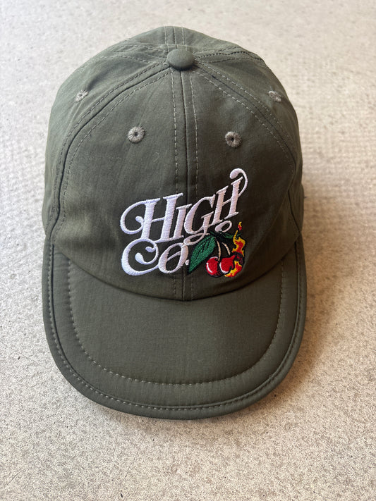 High 6 Panel Army Green Cap