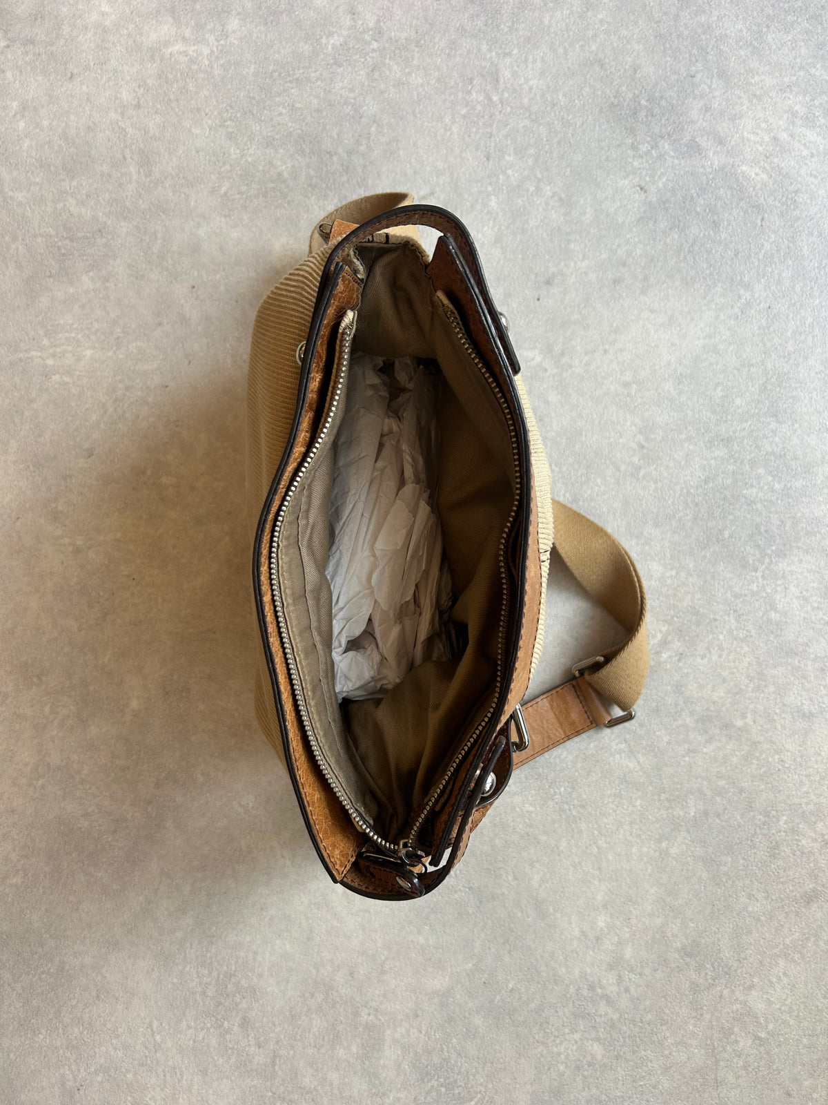 Dolce & Gabbana Corduroy Belt Cross Body Bag Brown
