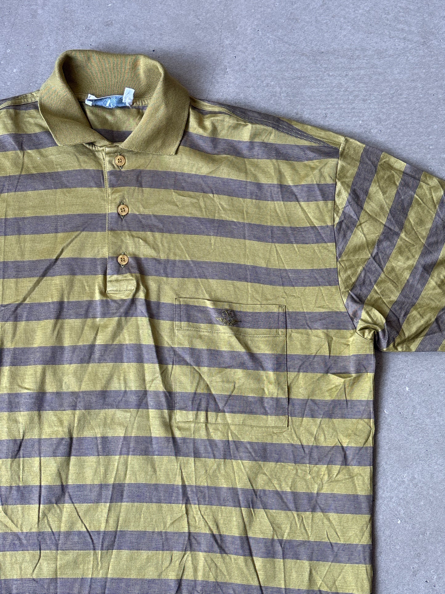 Valentino Uomo Striped Shirt Large Gold