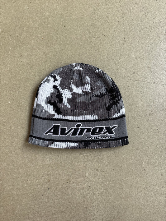 Palace x Avirex Nein Cuff Beanie Grey Marl