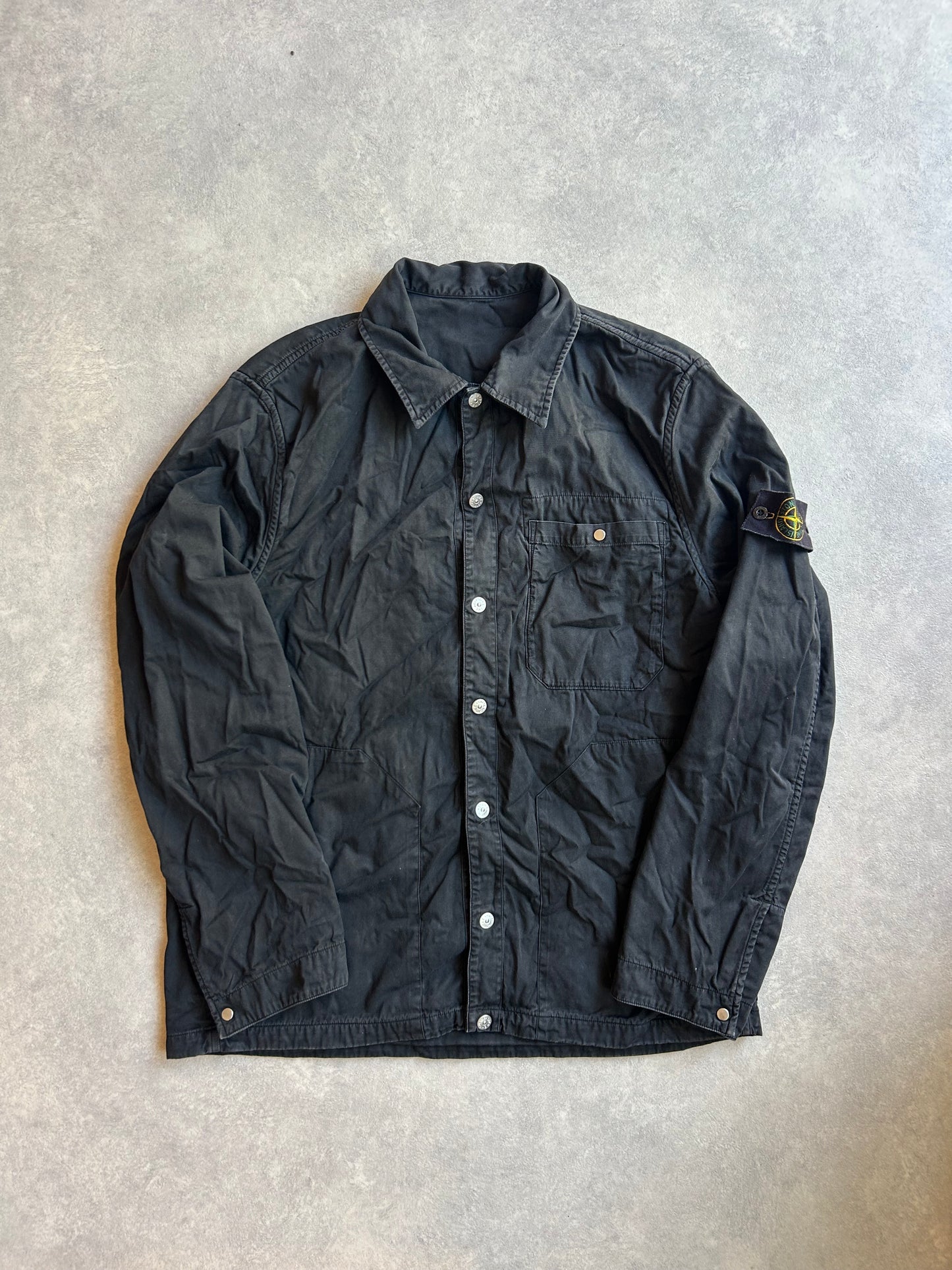 Stone Island Button Overshirt Black XL