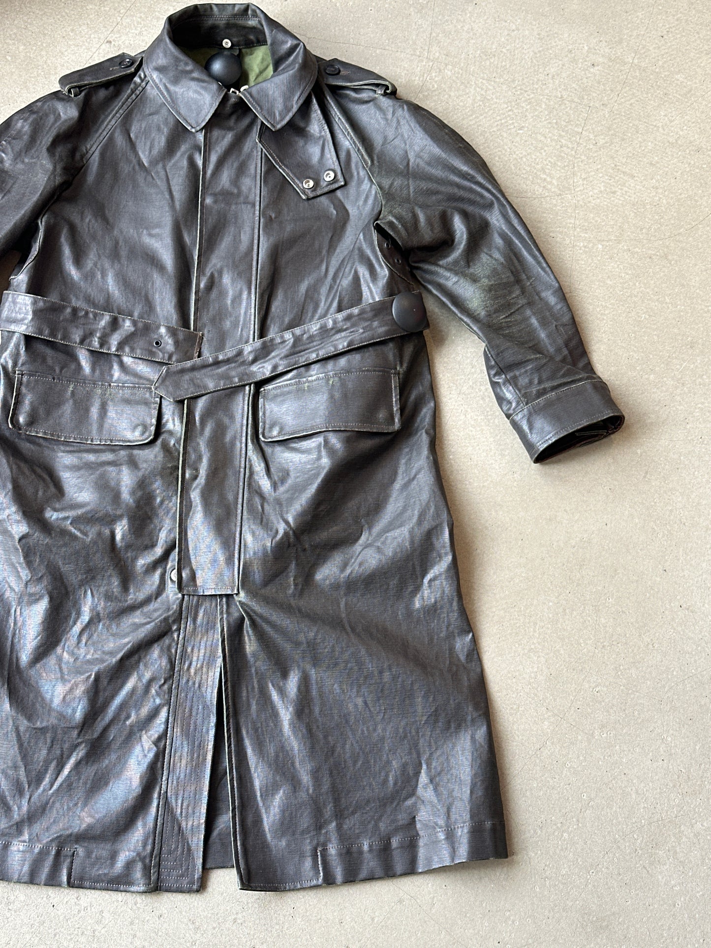Diesel Ramskin Leather Trench Coat XXS
