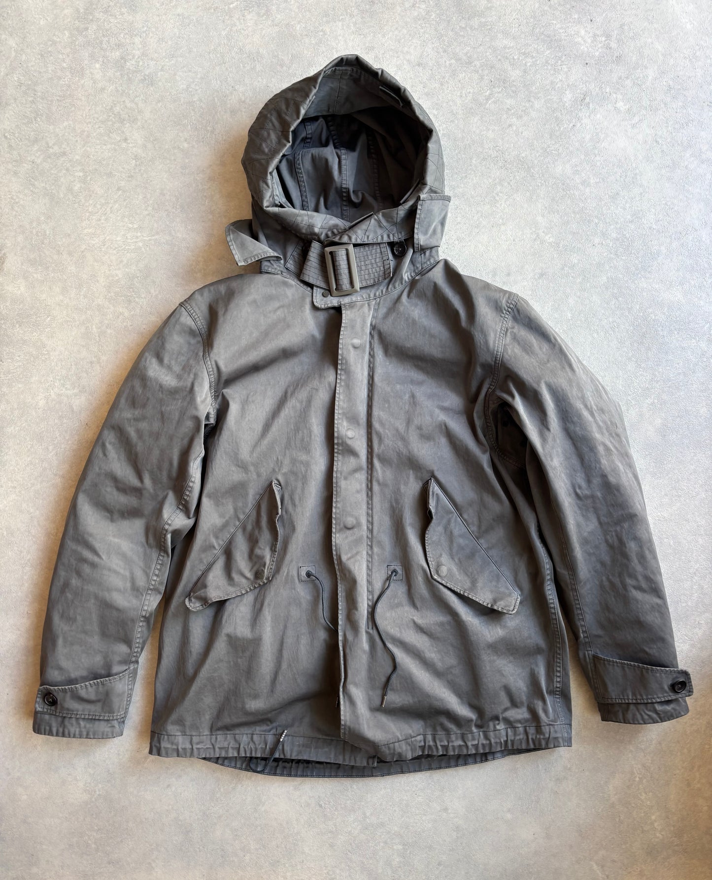 Ten C Down Lined + Hooded Parka Grey M