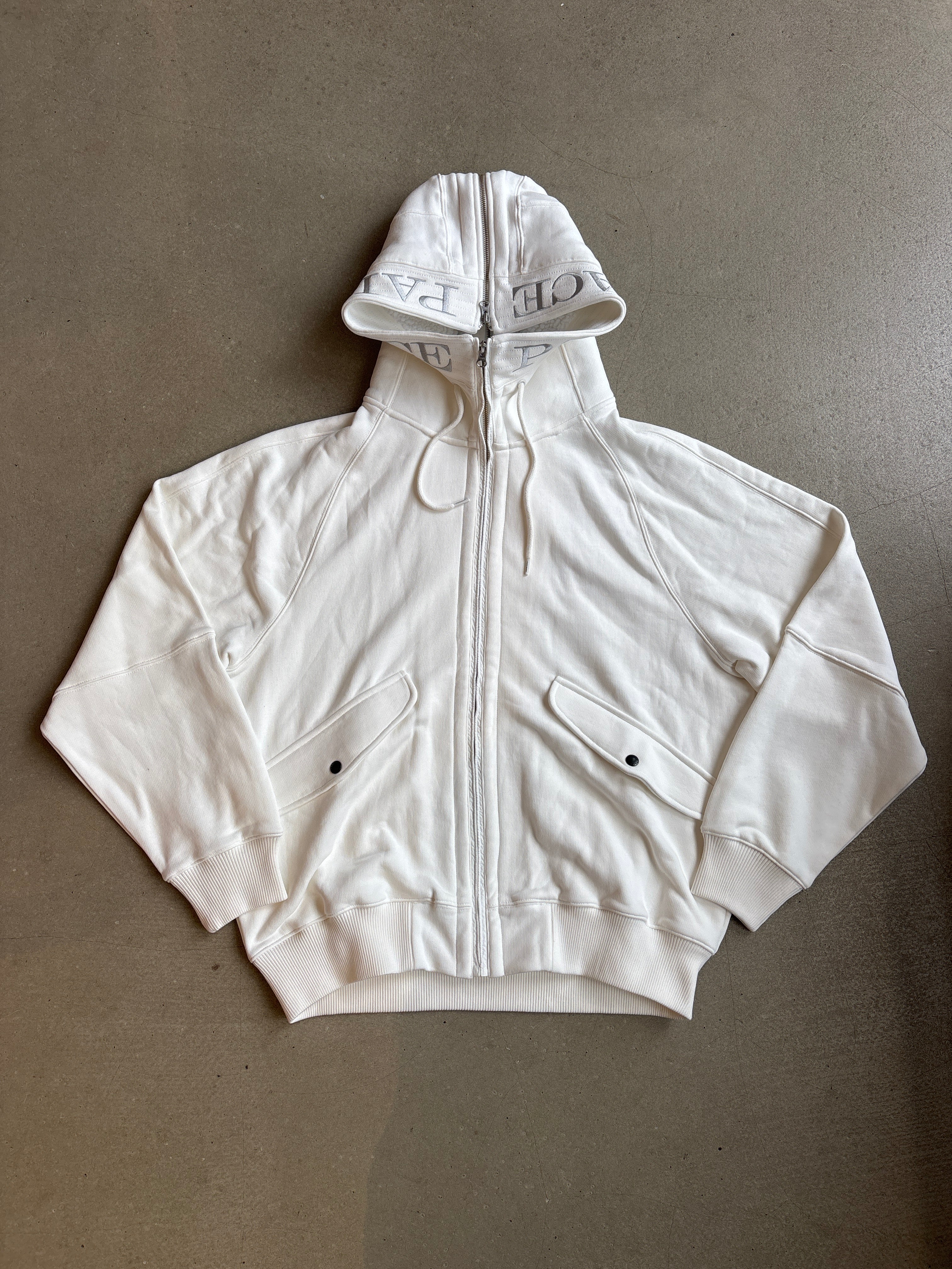 Palace Split Hood Bomber Sweat White – Mokum Vintage