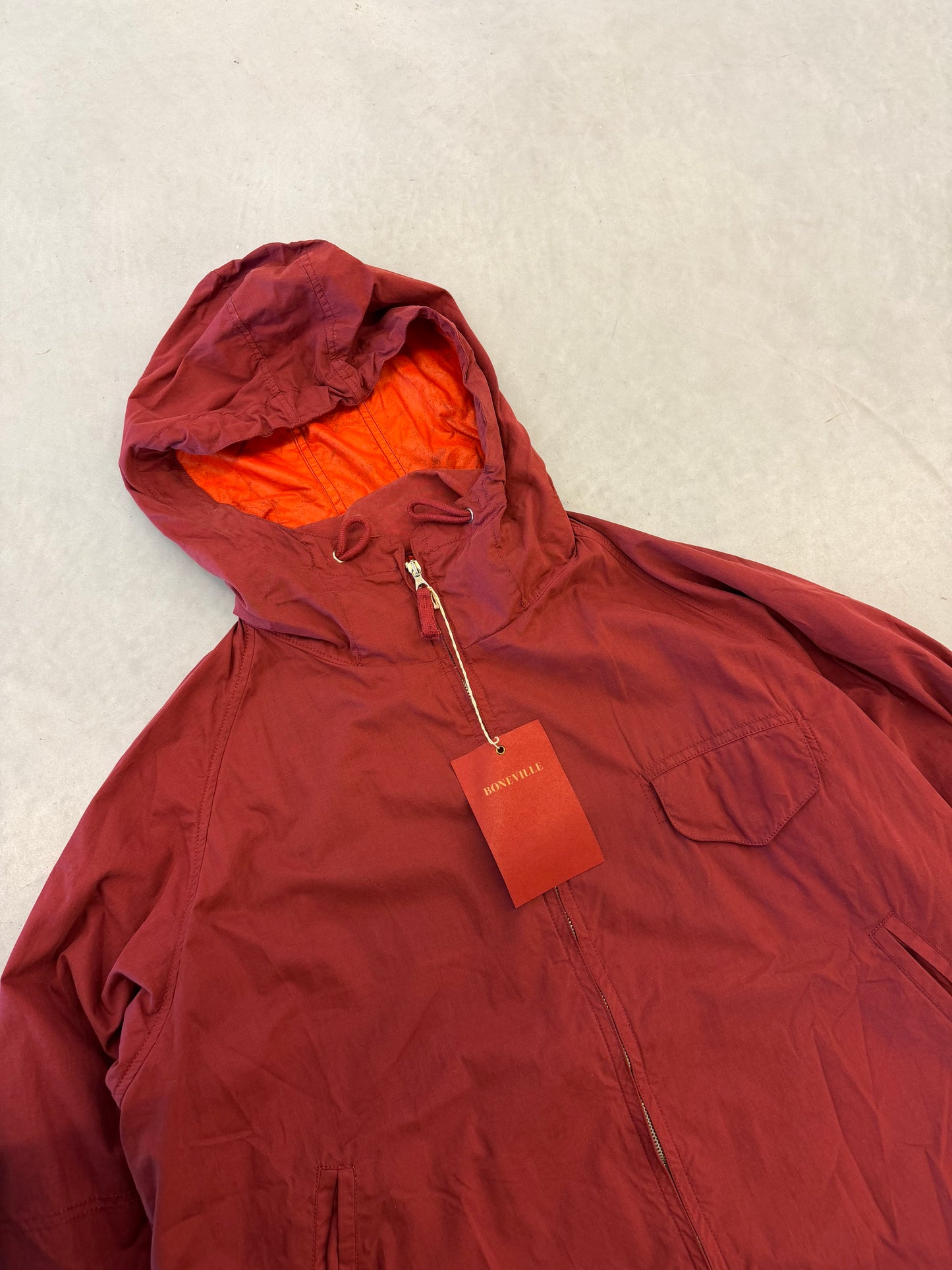 Boneville Red Hooded Deck Jacket Size 48 (M)