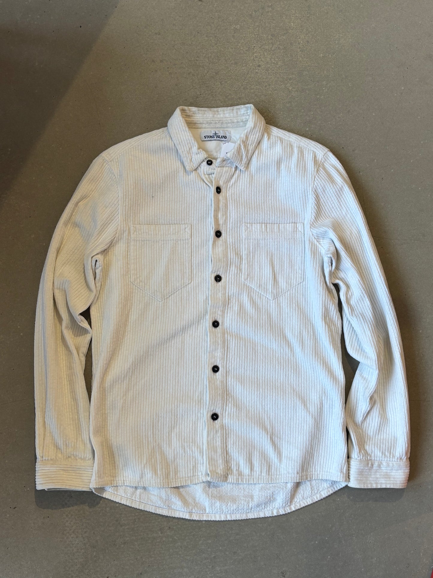 Stone Island Button Up White Curdoroy S
