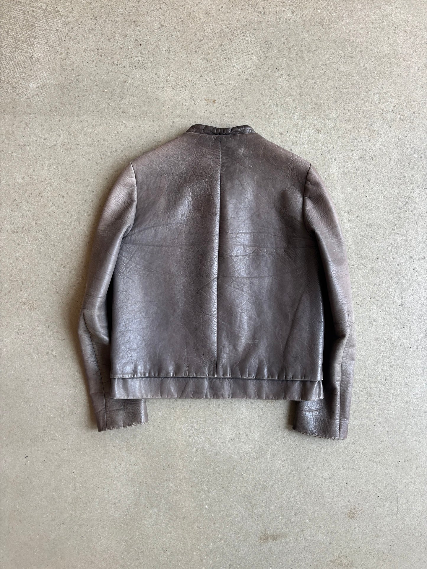 Marni Gumy Double Leather Jacket Grey Medium