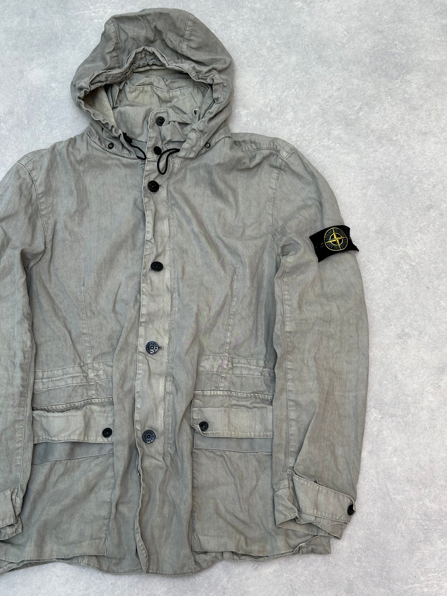 Stone Island Lino Flax Jacket Light Grey Size XL