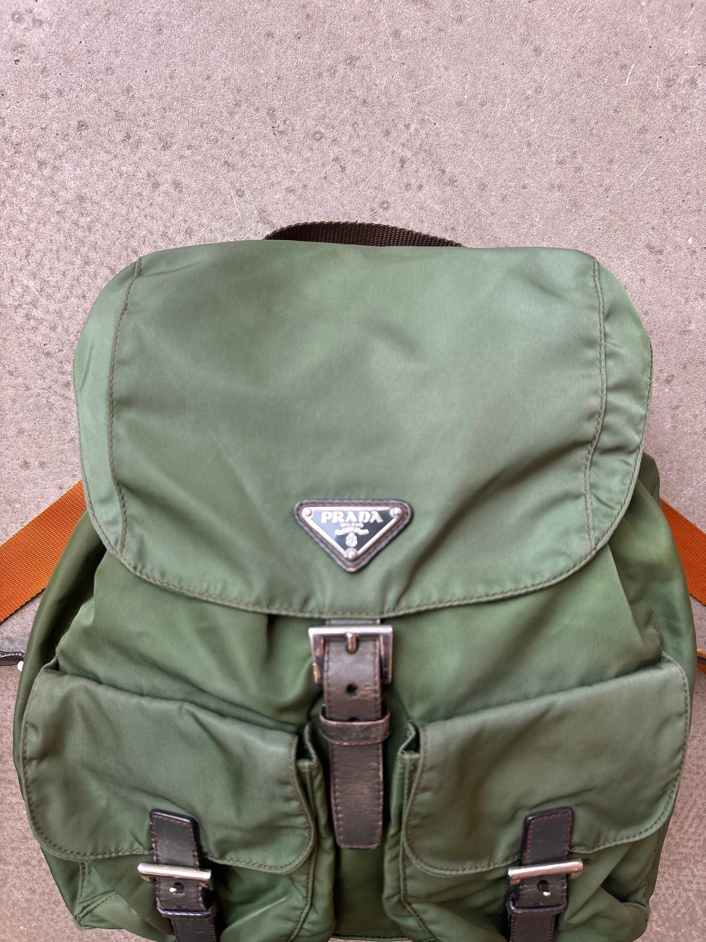 Prada Drawstring Backpack Green