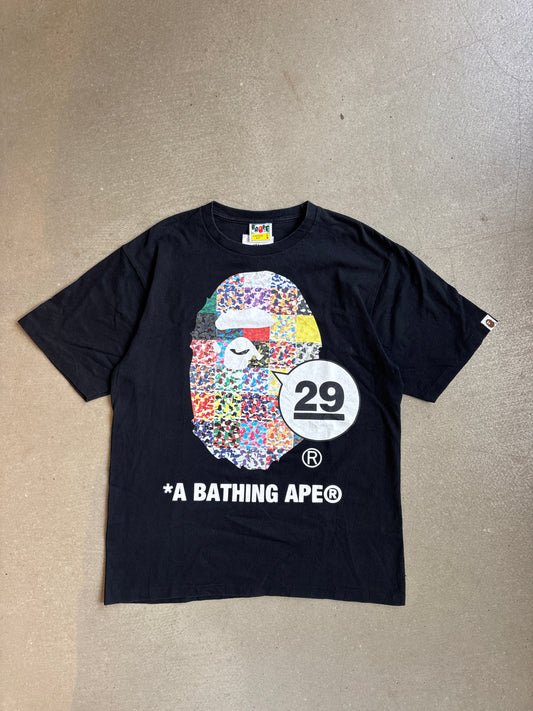 Bape 29th Anniversary Ape Head Tee Black L