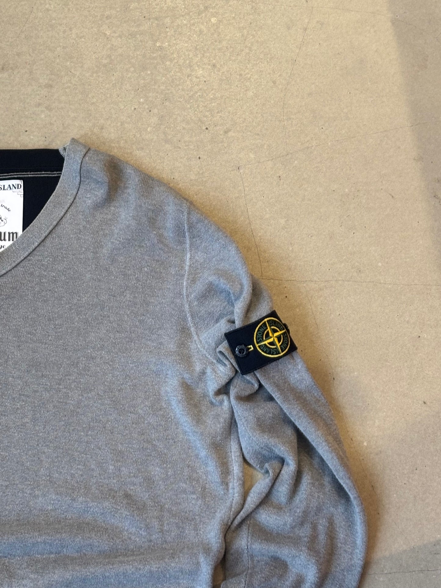 Stone Island V-Neck Sweater Grey M