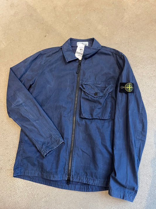 Stone Island Zip Up Overshirt Blue L