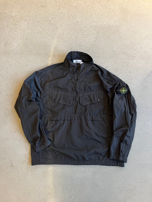 Stone Island Nylon Quarter Zip Jacket Black Large