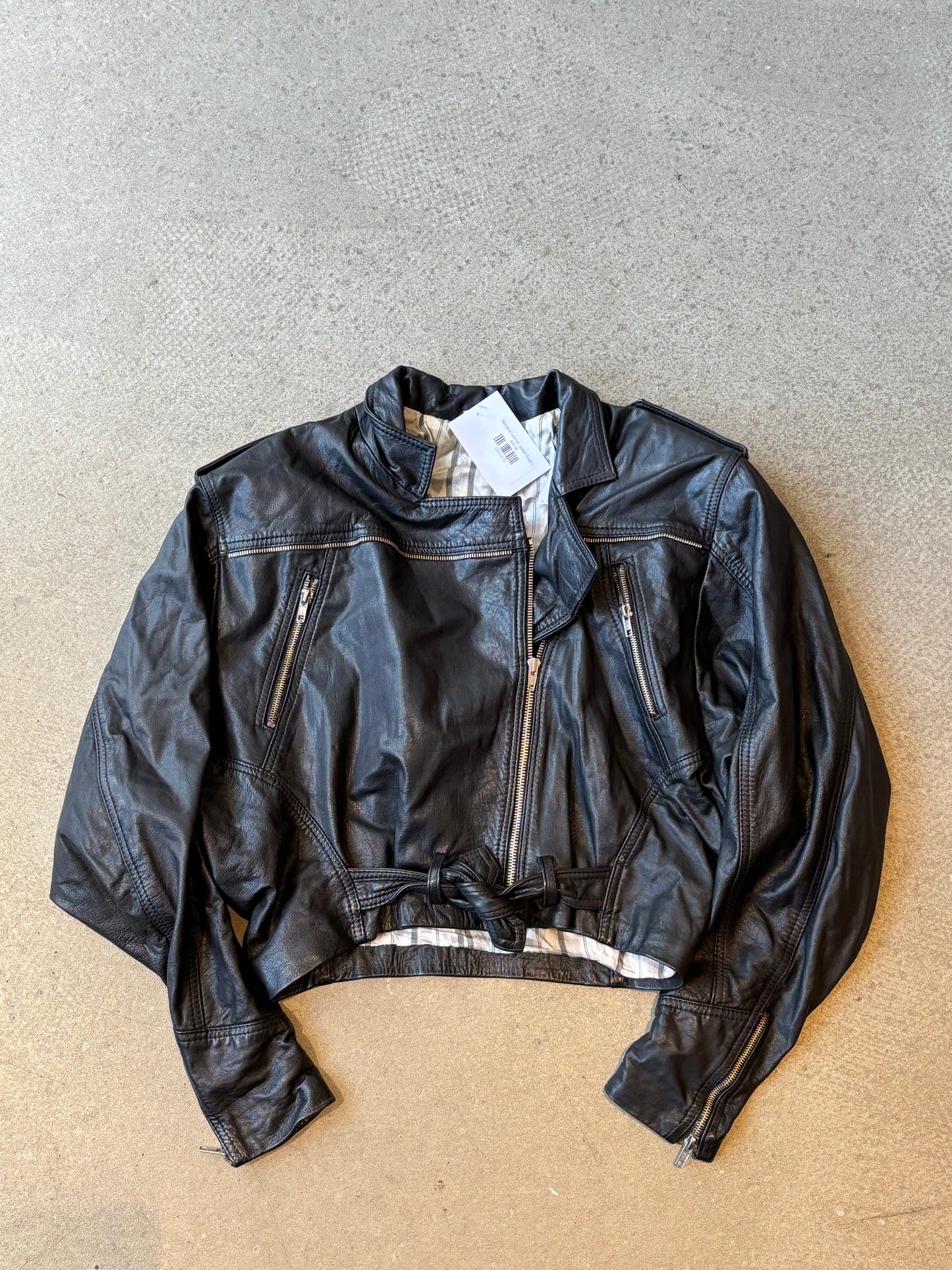 Womens Leather Jacket Black L