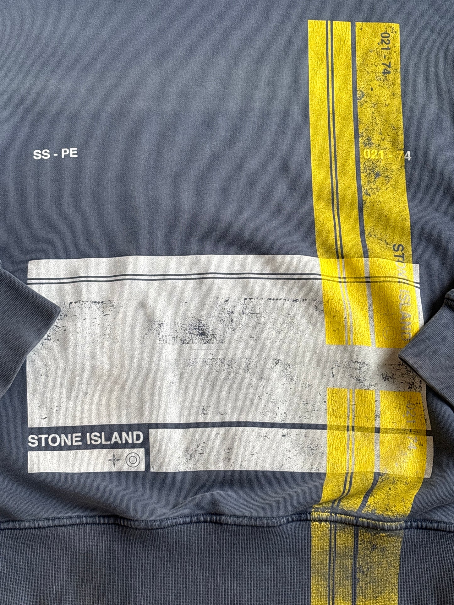 Stone Island Sugar Paper Print Crewneck Blue M