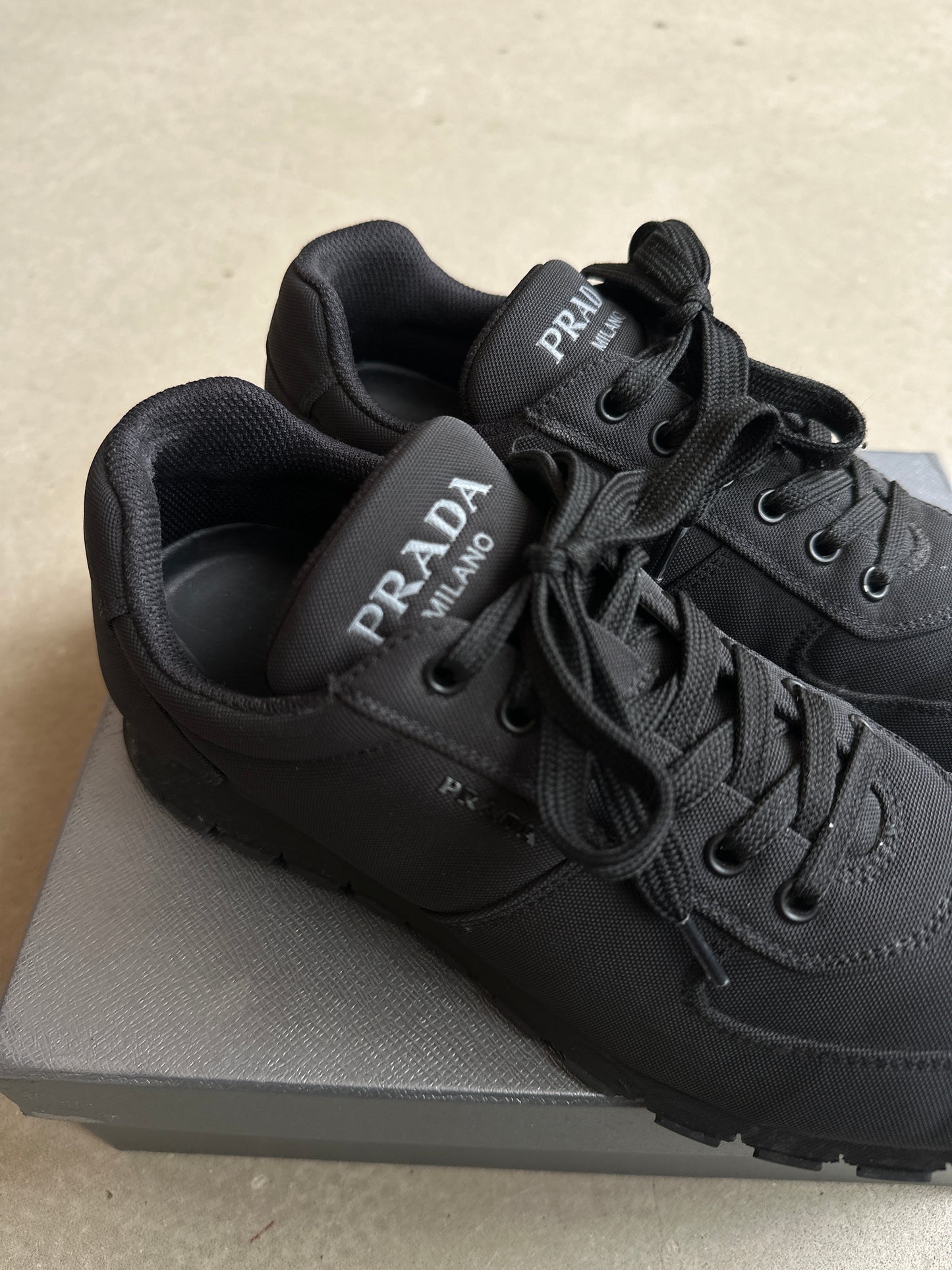 Prade Re-Nylon Black Sneakers Size 8.5