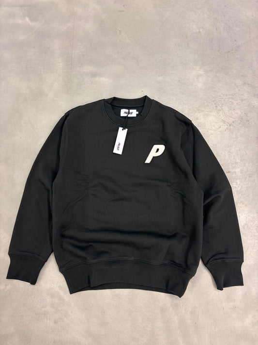 Palace Fleece Tri-Ferg Crew Black S