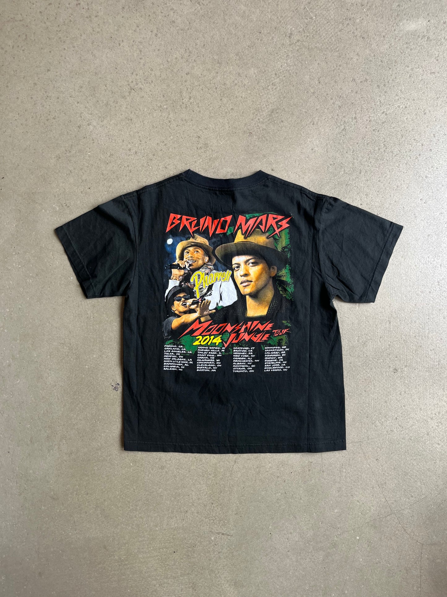 2014 Bruno Mars Moonshine Jungle Tour Tee Black Medium