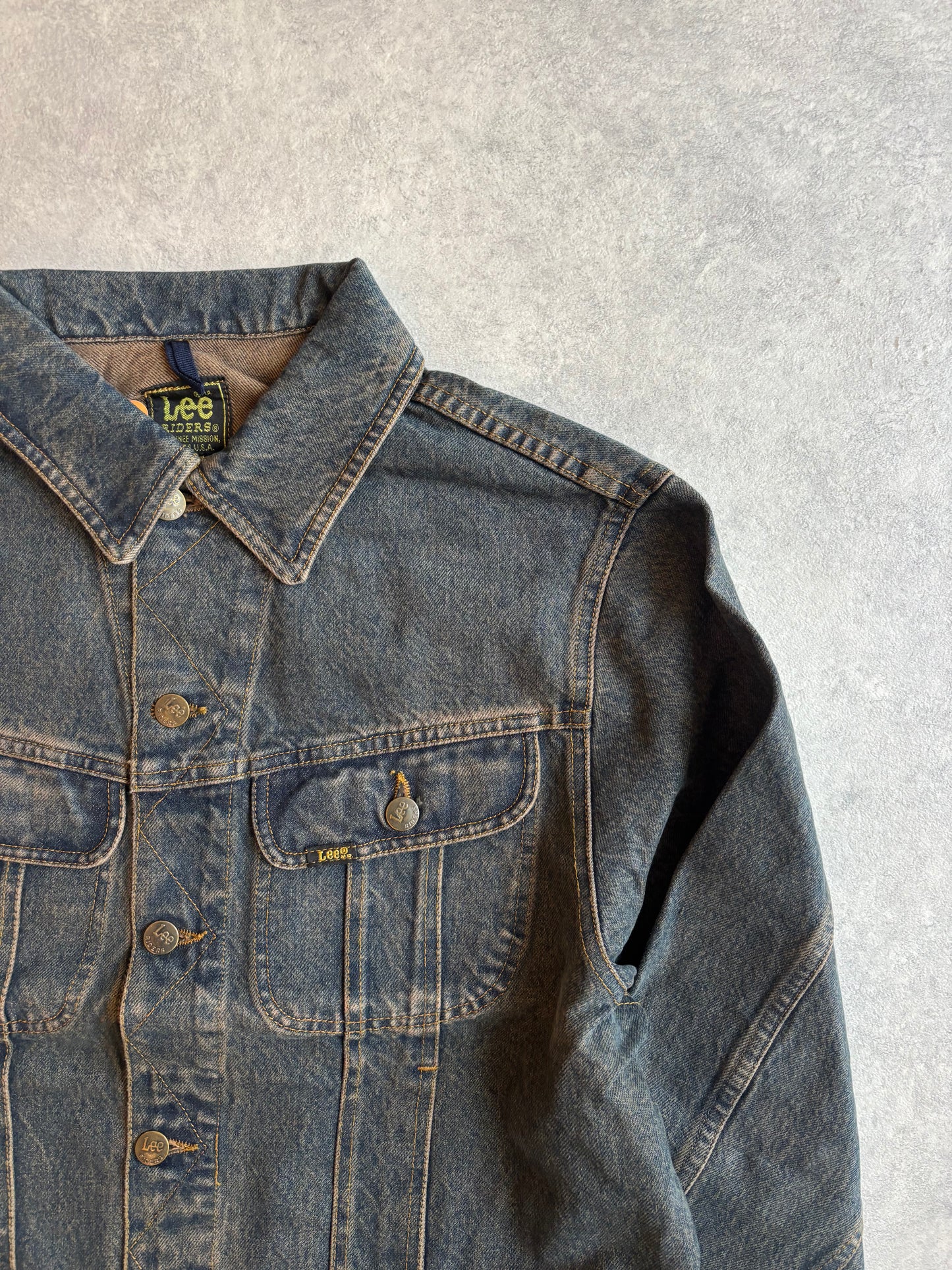 Lee Washed Denim Rider Jacket Brown Large