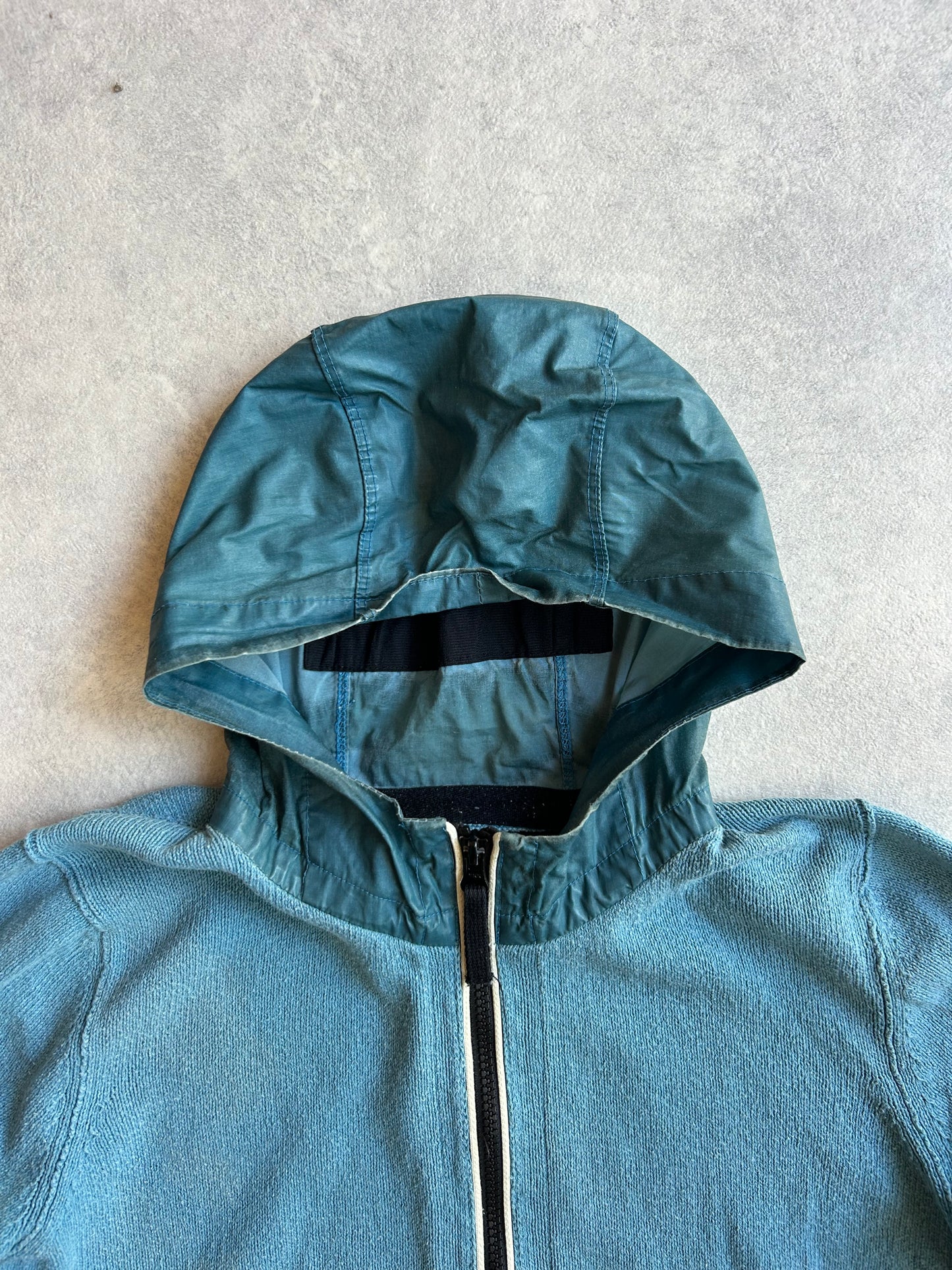 Vintage Stone Island Knitted Zip Up Vest Blue Small