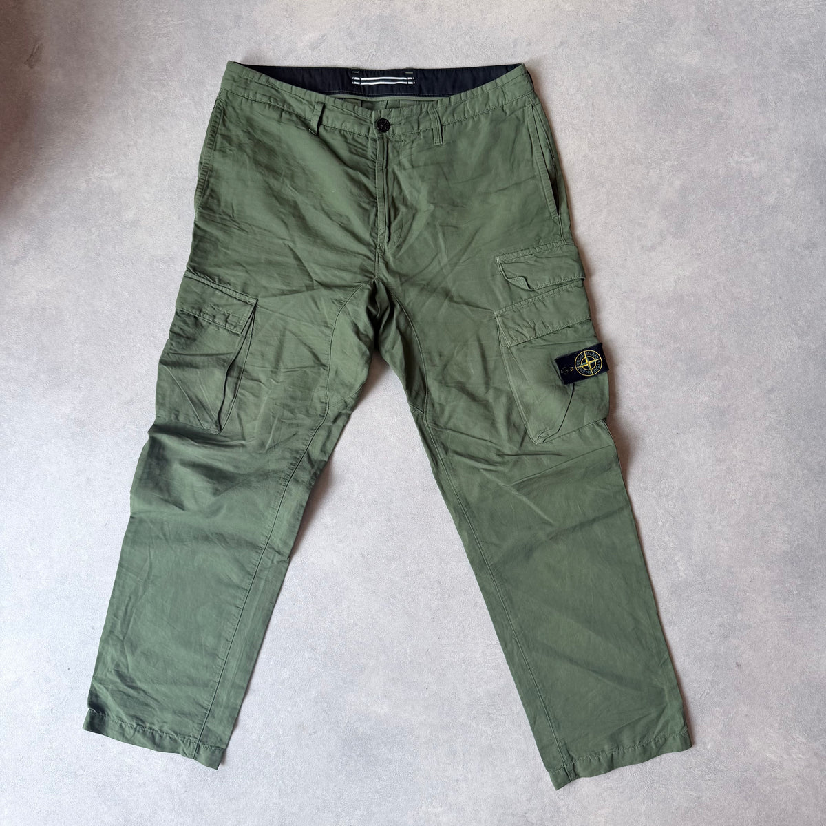 Stone Island Olive Cargo Trousers Size 36