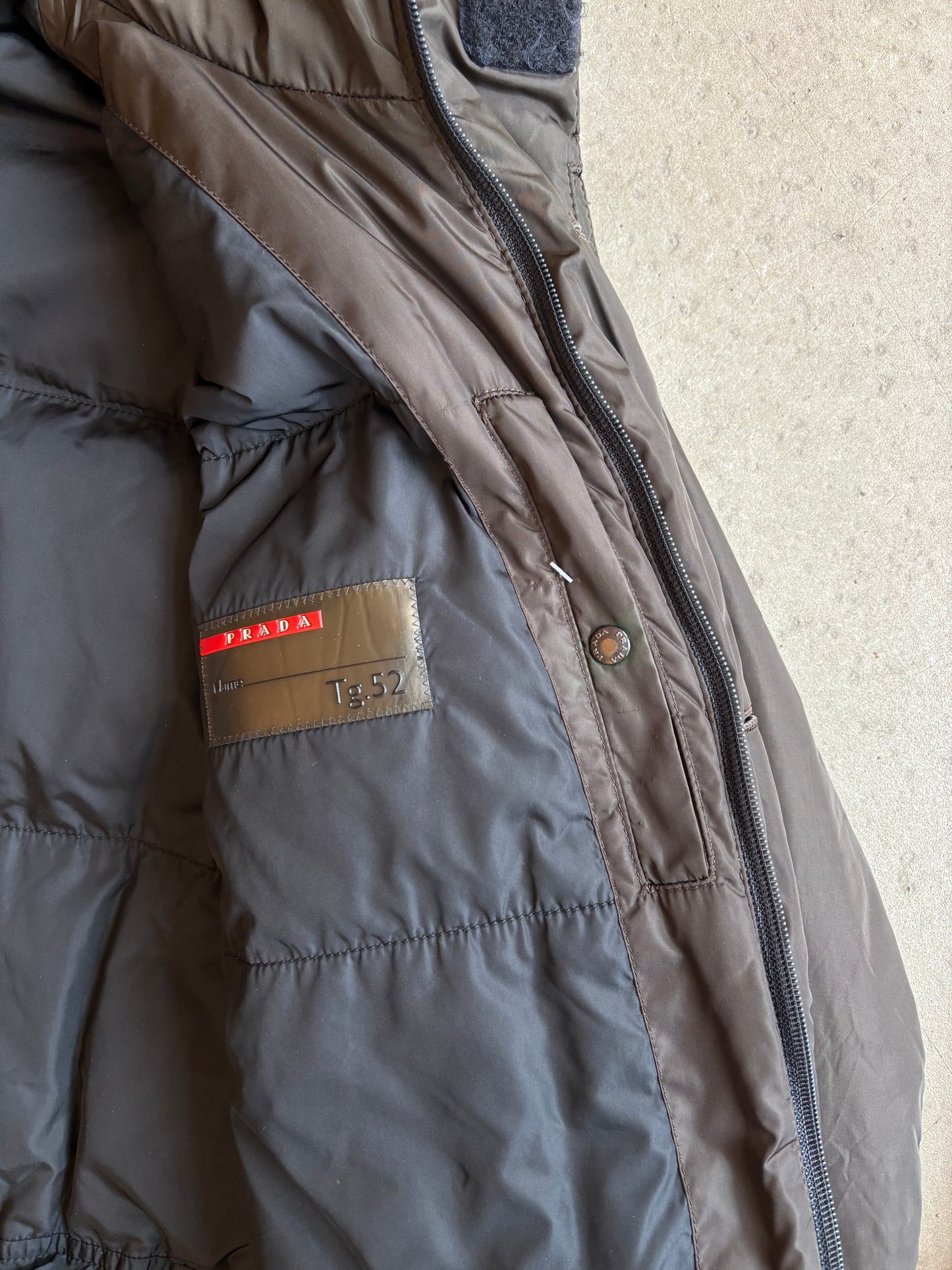 Prada Nylon Parka Jacket Brown Size L