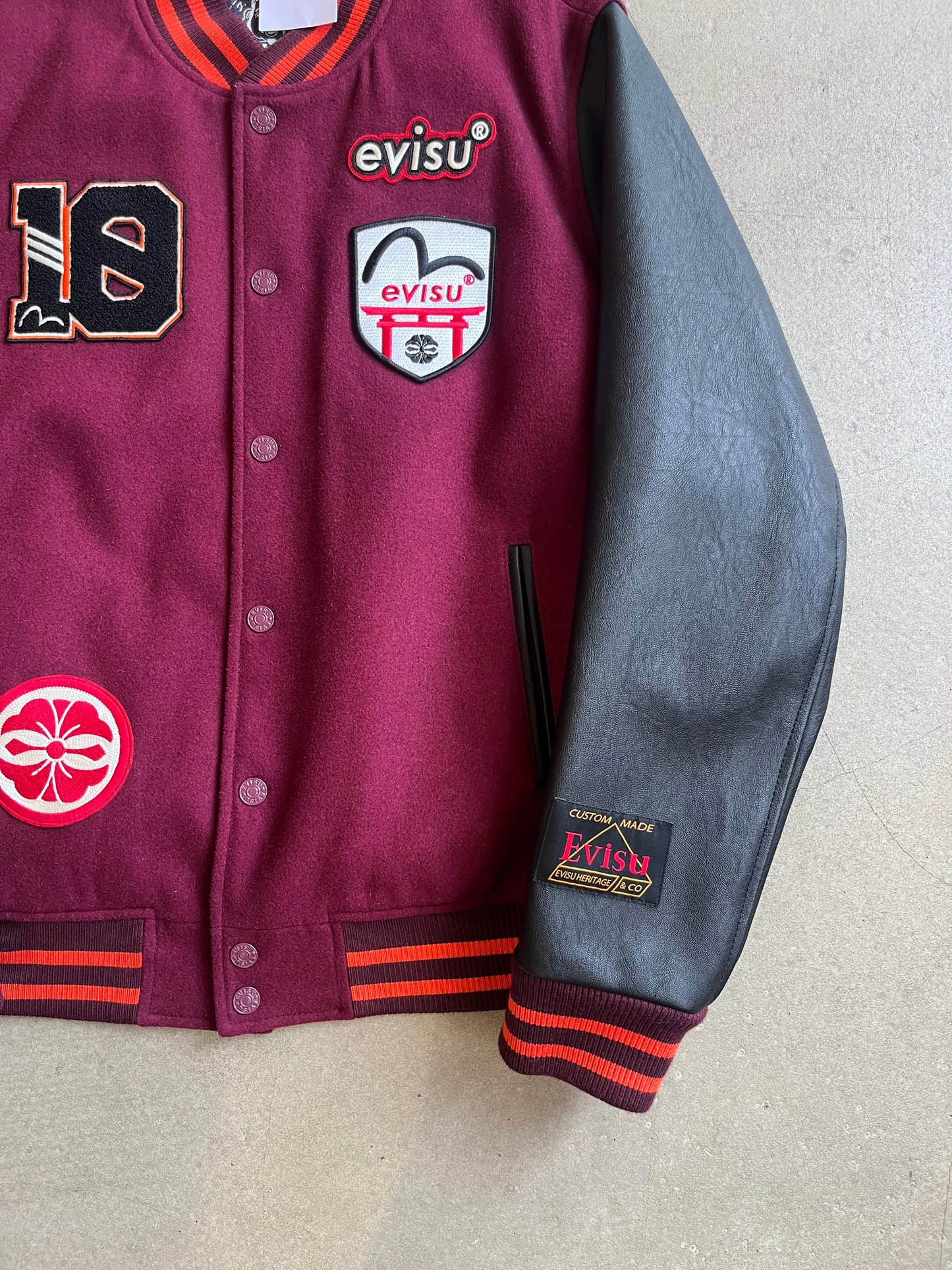 Evisu Baseball Jacket Red L