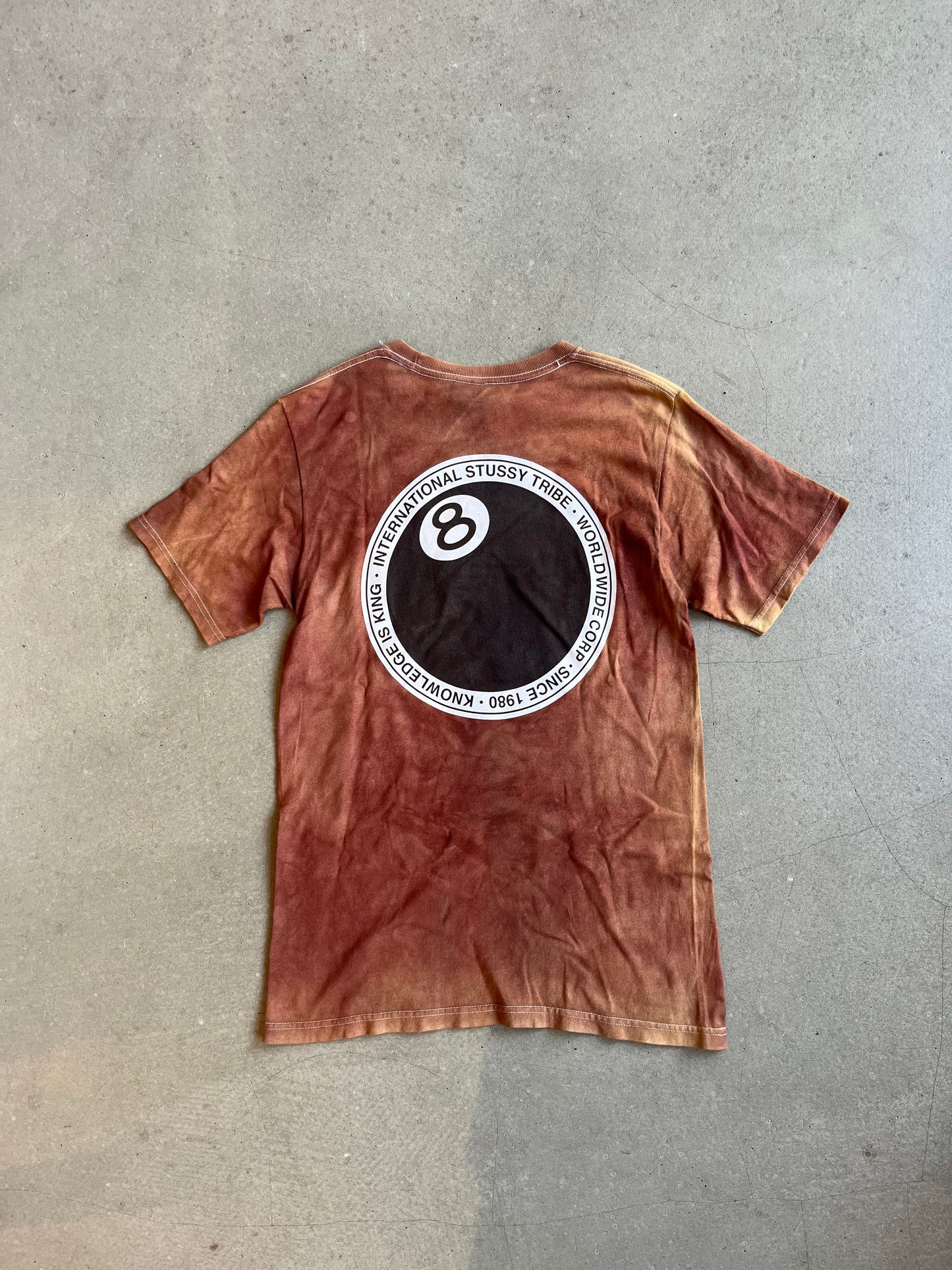 Stussy 8 Ball Tie Dye Tee Brown S
