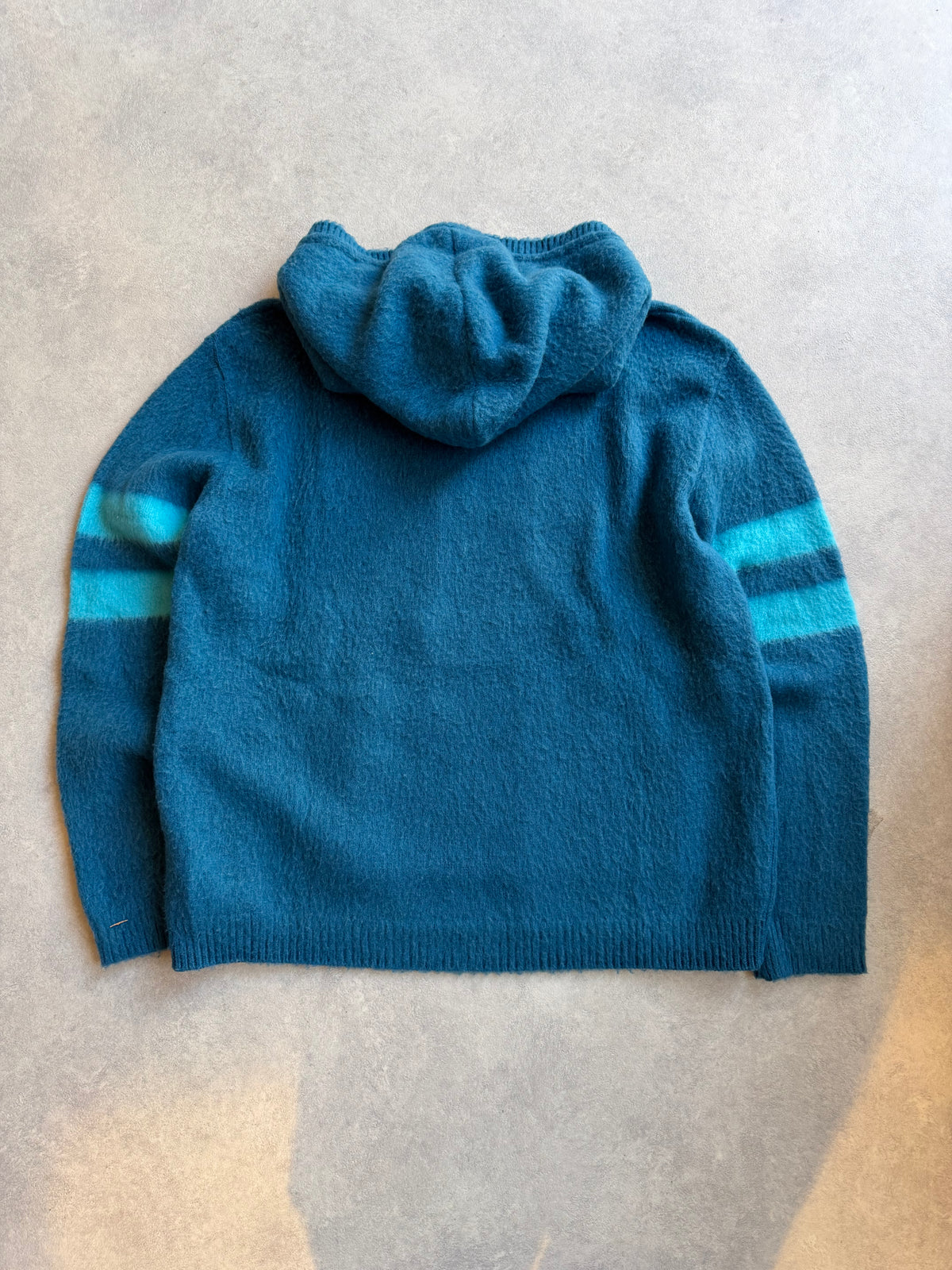 Danilo Paura Wool Knitted Blue Hoodie L