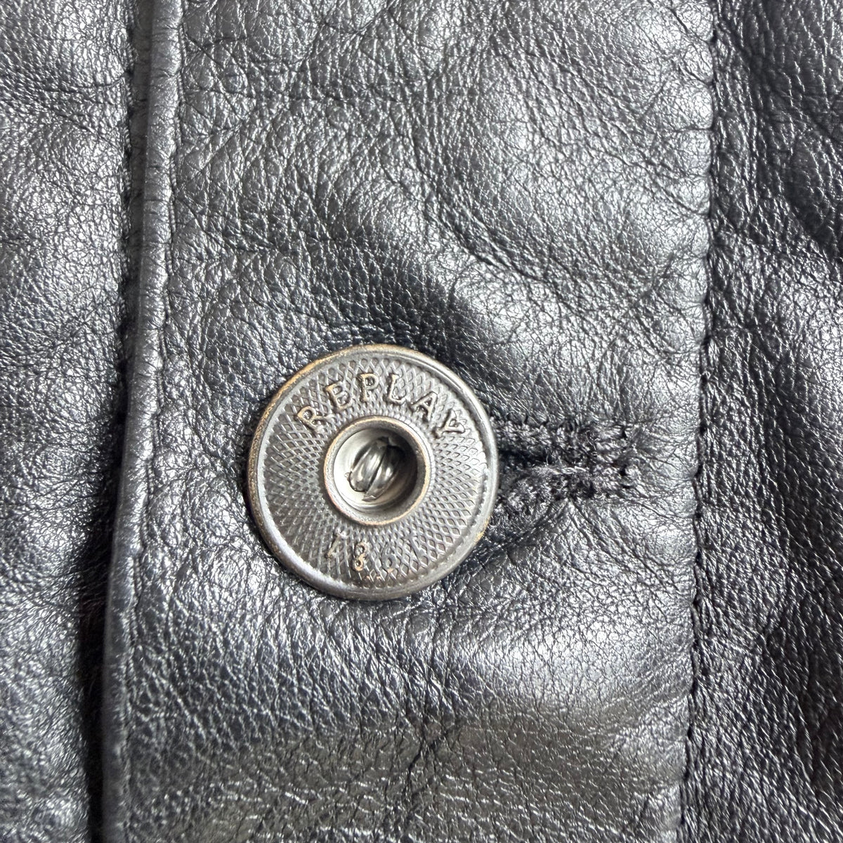 Replay Leather Denim Jacket XL