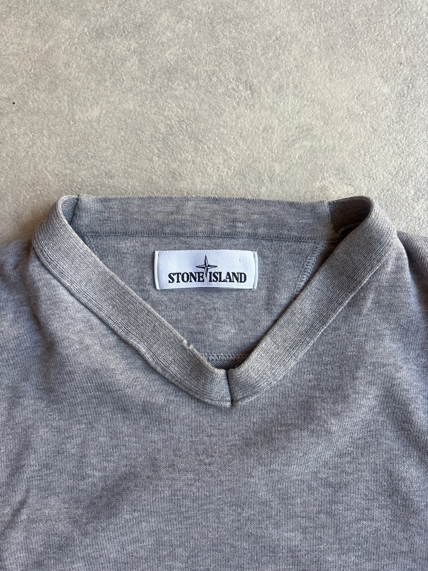 Stone Island V-Neck Knit Grey Large