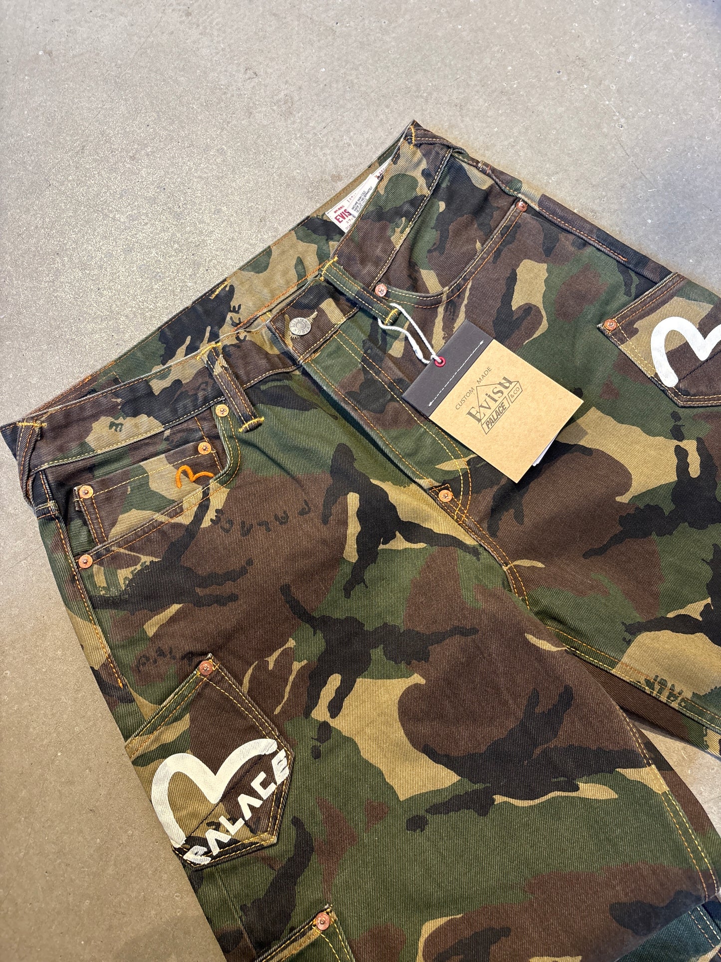 Palace X Evisu Denim Jeans Camo 32