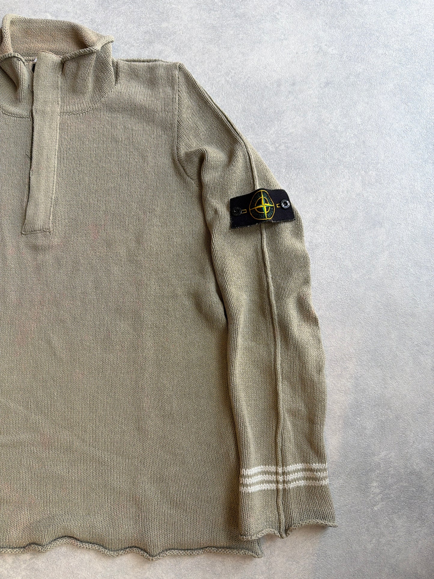 Stone Island Half Zip Knit Beige L / Pink stains