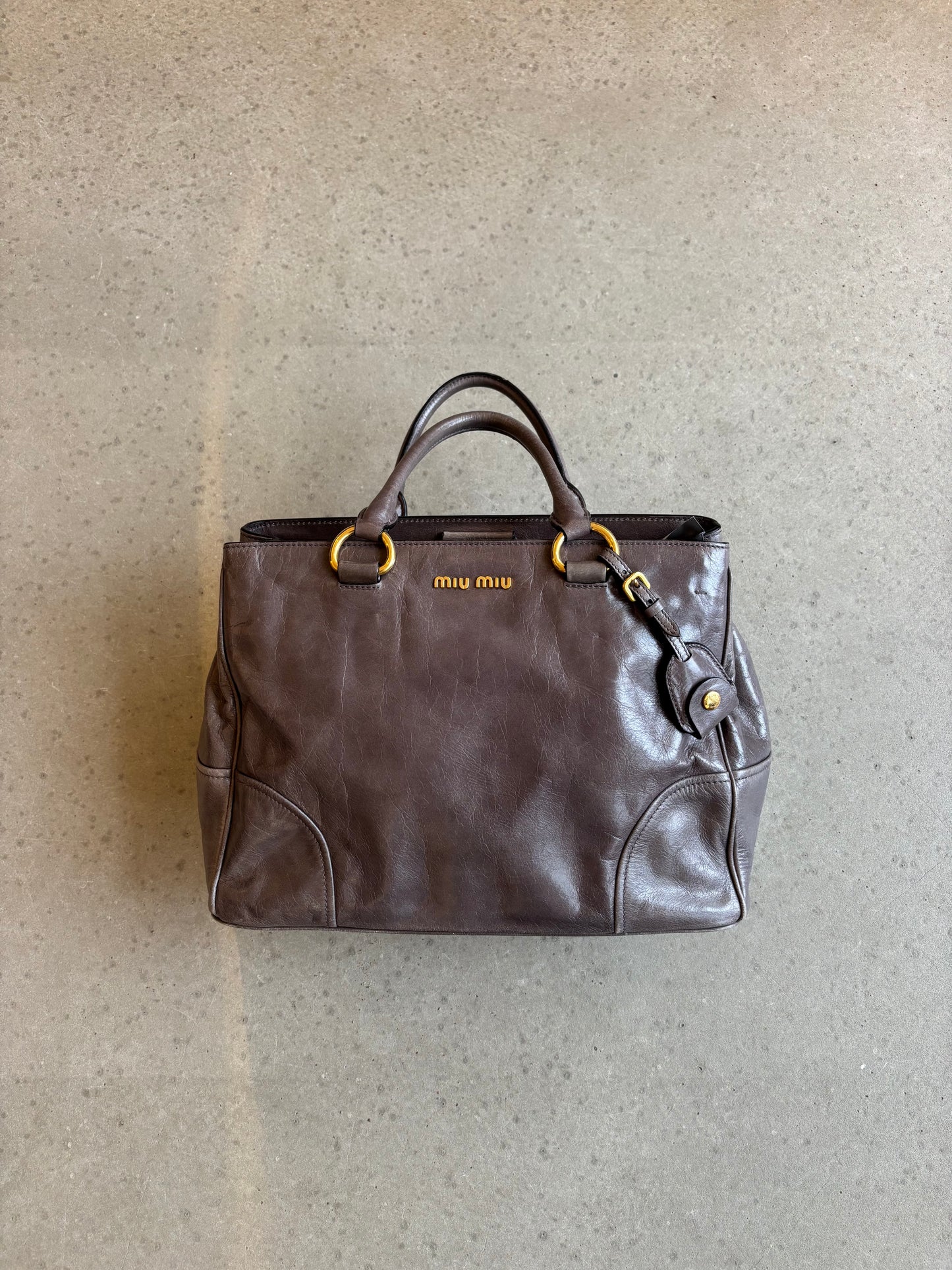 Miu Miu Vitello Leather Shiny Handbag