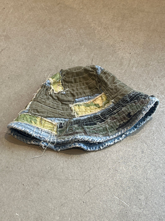 Tactical Denim Patchwork Buckethead Green