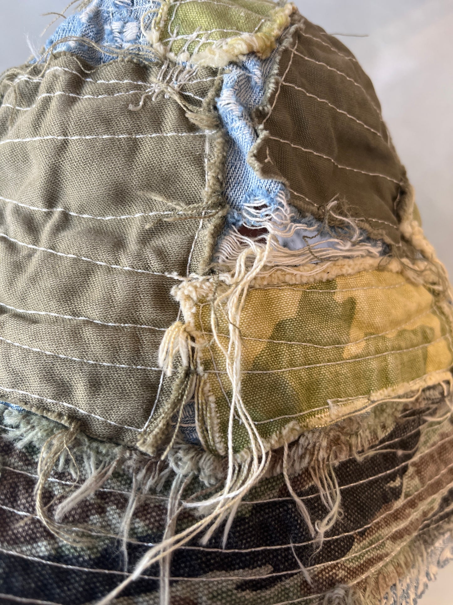 Tactical Denim Patchwork Buckethead Green
