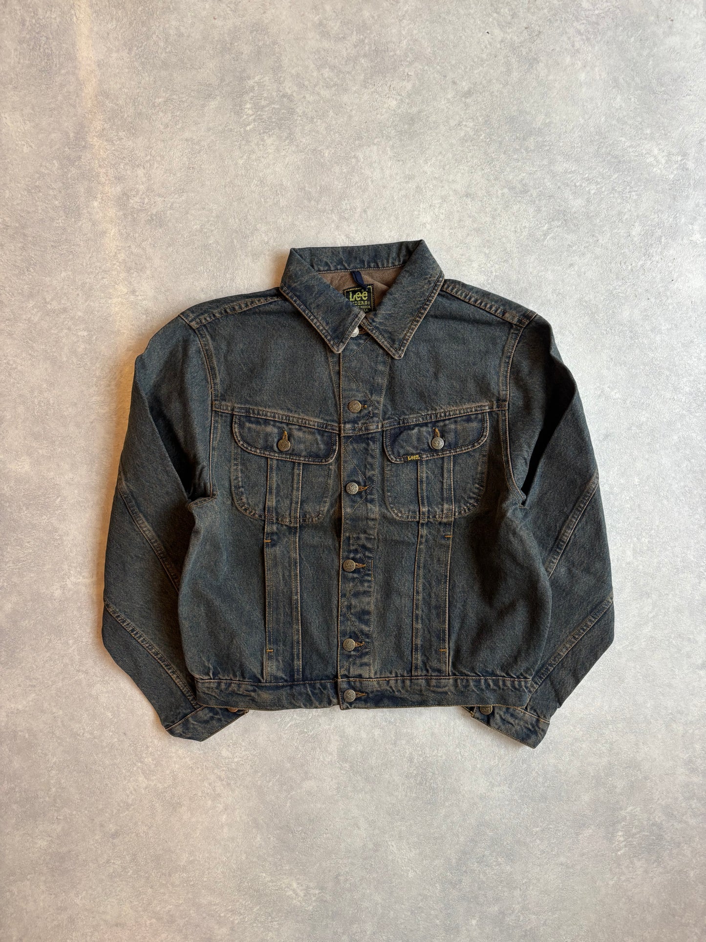 Lee Washed Denim Rider Jacket Brown Large
