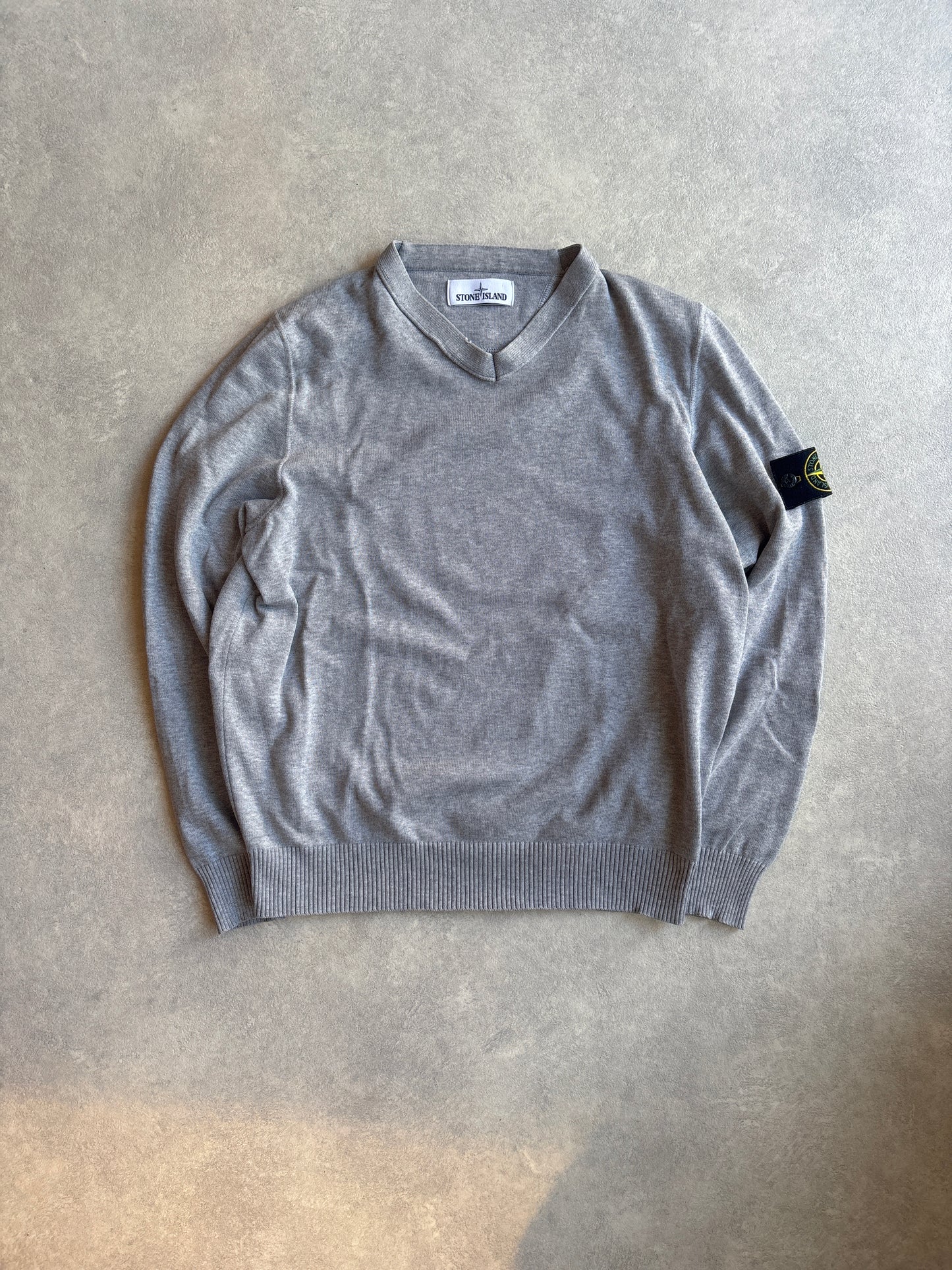 Stone Island V-Neck Knit Grey Large